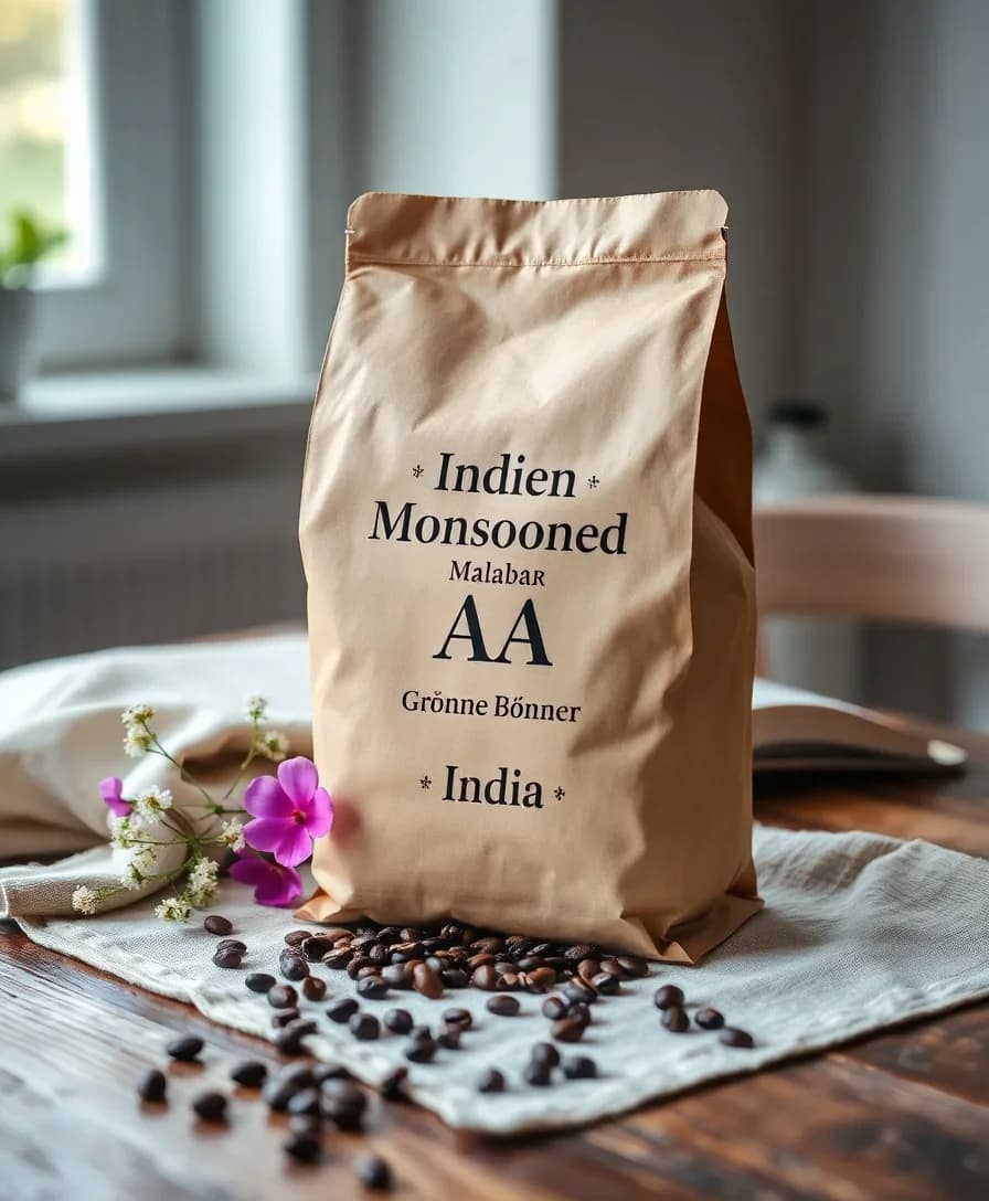 Indien Monsooned Malabar AA, Grønne Bønner 1000 g